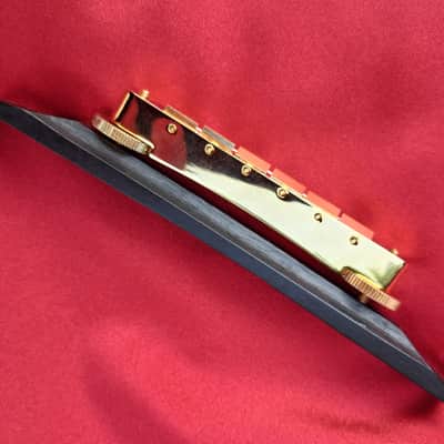 Inlaid ebony Bridge  for Gibson L-5 and high end Archtops Mid 70's - Ebony/Gold image 13