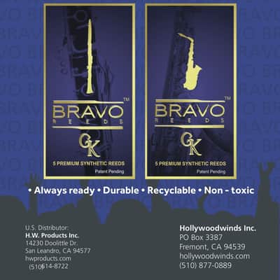 Bravo Synthetic Reeds for Baritone Saxophone - Strength 2.0, Model BR-1BS-20 image 2
