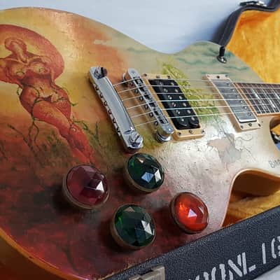 Vintage 1980 Gibson Les Paul Standard *Rare All Silver* USA Folk Art image 2