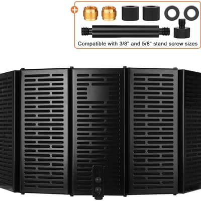 Microphone Isolation Shield Foldable Absorbing Foam Reflector Folding Panel + Pop Filter image 3