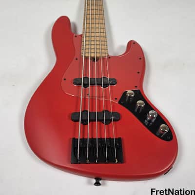 Marco Bass Guitars TFL-5 5-String 34.5" Satin Red Glockenklang - 9.84lbs image 5