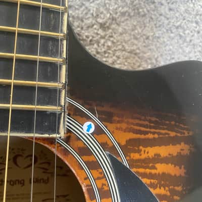 Veneer Tiger Maple Top 40 Inch Acoustic Guitar, Mahogany Neck Rosewood Fretboard image 14