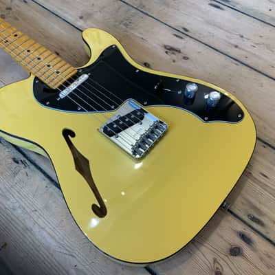 2019 Fender USA Britt Daniel Tele® Thinline Amarillo Gold & hard shell case image 9