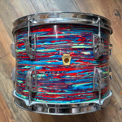 Ludwig Psychedelic Red 9x13" Rack Tom w/ Keystone Badge 1968-1969 // RARE!! // image 1