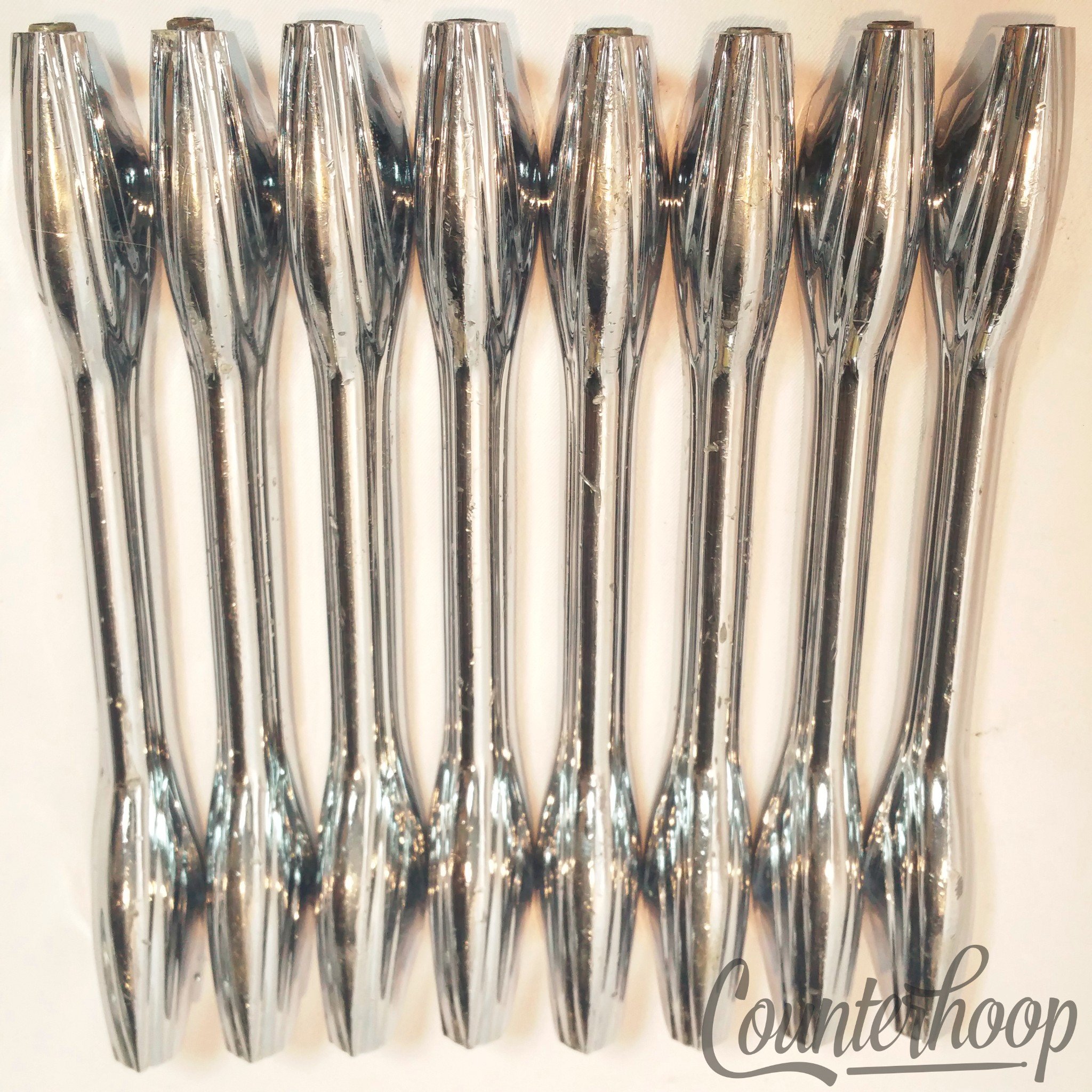 Premier 8x Snare Drum/Marching/Bass Lugs 7 1/8"Long Diamond Chrome Vintage 60s* - Very Good — main photograph