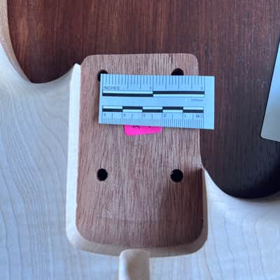 Compact Offset Bass Body NOS- High End Maple Top-Mahogany accent -solid ONE-piece Butternut (White Walnut) Back - Unfinished Front Routed LIMITED Luthier Supply R29 image 19