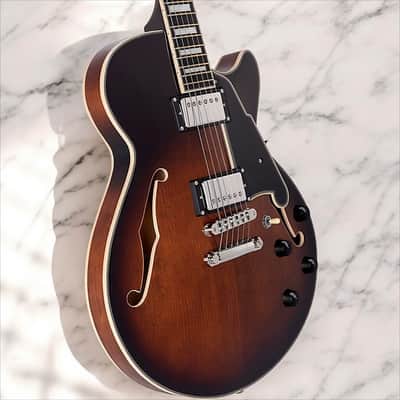 D'Angelico Premier SS Single Cutaway w/ stop-bar tailpiece, Brown Burst w/Gig Bag DAPSSBRBNS image 8