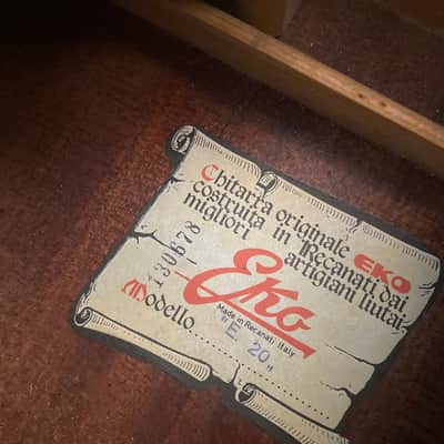 Eko E 20 Ranger VI 1970s Acoustic Guitar Body Good Condition Black image 5