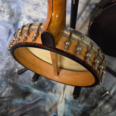 Vintage RARE 1924 Prewar Maybelle A001 Patent Applied for A001 Tenor Banjo Pro Setup New Strings Original Skin Head Original Hardshell Case image 13