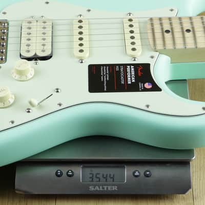 Immagine Fender American Performer Strat HSS Maple Satin Surf Green US22069619 - 3