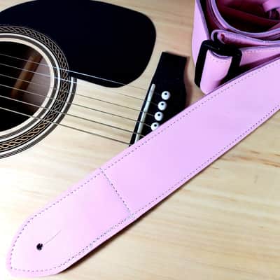 Pink Leather Premium Leather Guitar Strap- Pink Leather Guitar Strap-100% Leather Guitar Strap- Acoustic, Electric Bass Guitars image 1