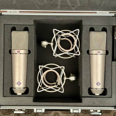 Vintage Neumann U 87 Condenser Microphone Stereo Pair. Close SN. Great Shape U87 1982 Z 48 Shock Mount image 4
