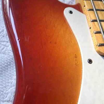 All Original Vintage Fullerton Era 4-bolt 1983 / 1984 Fender American Standard Jazz Bass, Dan Smith, AVRI, Sienna Burst Ash, OHSC image 12