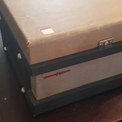 Voice of Music 10 Watt 166-A Mono Tube Amplifier Combo Jensen 6x9 AlNiCo woofer tweeter guitar 8809 8810 1958 Grey Cream image 5