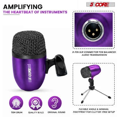 5Core Conga Mic Snare Tom Microphone Drum Kit Condenser XLR Instrument Mics image 2