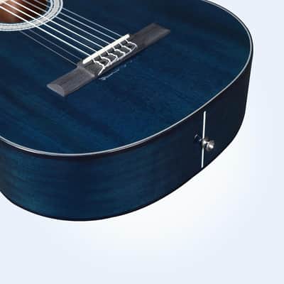 4/4 Classical Guitar, 39 Inch Full Size Nylon String Guitar for Beginner Adults, Full Classic Guitar Kit with Free Lessons, Gig Bag, Footstool, Capo, Tuner, Hanger and Strap (Glossy Blue) image 3