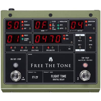 Free The Tone FT-2Y Flight Time 2 Digital Delay Electric Guitar Effects Pedal image 1