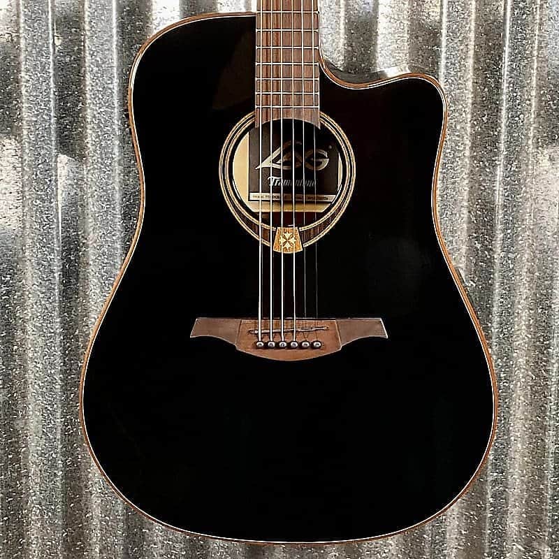 LAG Guitars T118DCE-BLK Black Dreadnought Acoustic Electric Guitar #1779 image 1