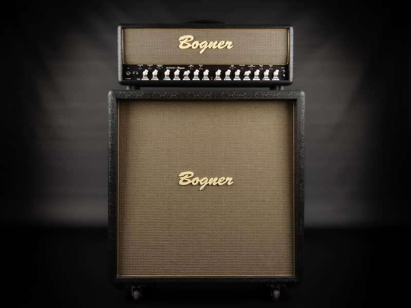 2007 Bogner Ecstasy 101B Top with Bogner Custom Shop 412ST Cab - Black Triskele with Sal N Pepper Front | USA Boutique 3-Channel 100/50-Watt EL34 Tube Guitar Half Stack Amp Head Box with Class A/AB Switch image 1