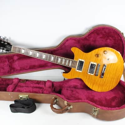 1998 Gibson Les Paul Standard Double Cut Amber Flame Maple Top Original Case 7 lbs 1 oz 60's 1960's Neck Profile image 1
