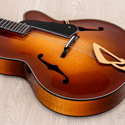 Harvey Leach Cutaway Acoustic Archtop 18" Carved Top, Spruce & Tiger Maple w/ Case image 12