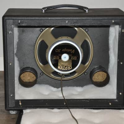 Suhr Badger 1x12 Cabinet Black with Gold Grille and G12 Vintage 30 Speaker image 5
