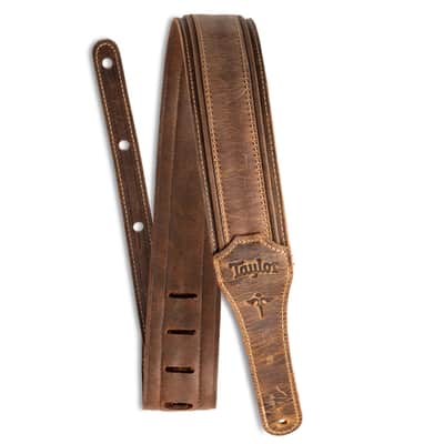 Taylor Guitars Wings Distressed Leather 3.0" Guitar Strap in Brown image 1