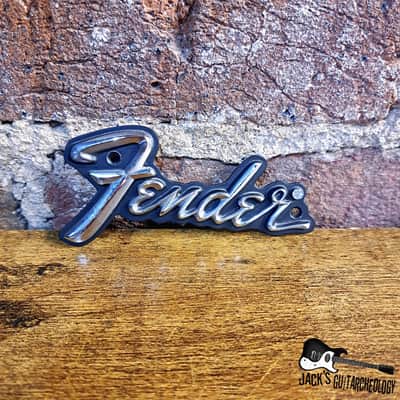 Fender Logo Amp Emblem (2010s - Black/Silver) image 1