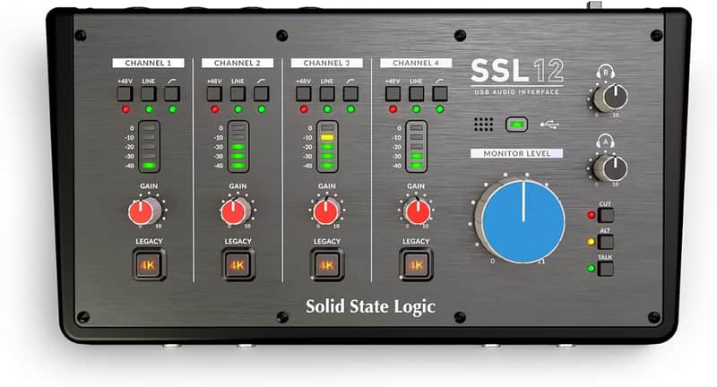 Solid State Logic SSL 12 12-Channel USB Audio Interface 2023 - Black image 1