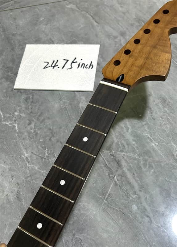 Custom 24.75 inch short scale roasted flame maple electric guitar neck 22 fret image 1