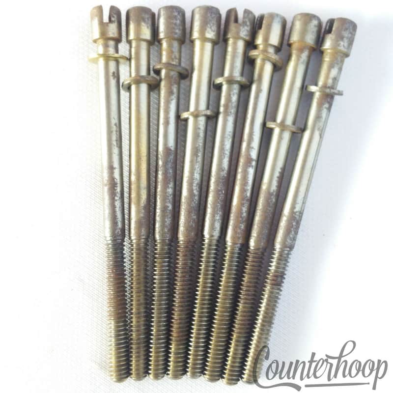 Leedy 8x 3 3/8" Slotted T-Rods Tom/Snare Drum Nickel Tension Rounded-Head 20s image 1