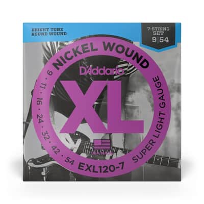 D'Addario 09-54 Super Light 7-String, XL Nickel Electric Guitar Strings image 4