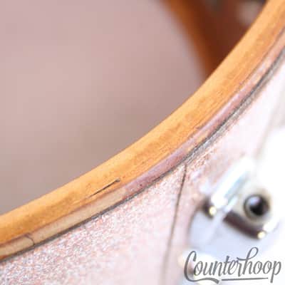 *Slingerland 12x8" Champagne Sparkle Tom Drum Vintage 60s 3ply African Mahogany* image 11