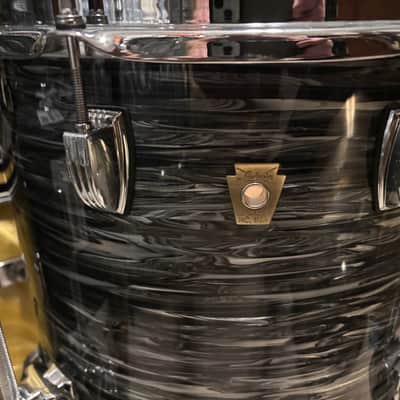 Ludwig Black oyster pearl 14 x 14 classic maple floor Tom Drum image 8