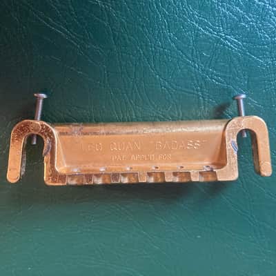 Leo Quan Badass Six String Guitar Bridge Vintage Pat. Appl'd For Gold Free Ship - Gold image 2