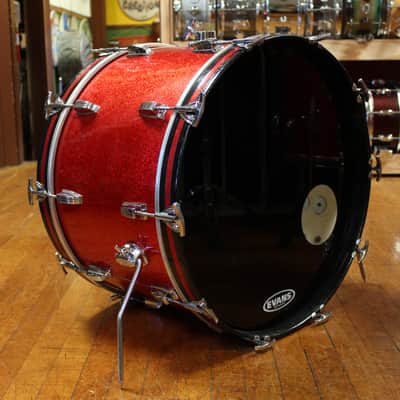 1960s Ludwig Super Classic Outfit in Red Sparkling Pearl 14x22 9x13 16x16 image 2