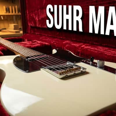 Custom Build Tele-Style Guitar, Suhr Pickups, Alabaster White Gloss Finish w/Black Binding image 1