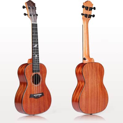 Concert Ukulele 23 inch Solid Top Ukelele Kit Professional Small Hawaiian Guitar Ukalalee Starter Pack Bundle Gig bag, Tuner, Strap, Aquila String Set, 12 Online Lessons - Glossy image 2