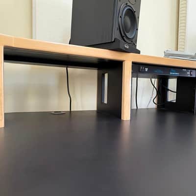 KK Audio Custom Producer Desk with Dual Bay Rack Unit 2006 (tons of rack space!!)- Black and Light Oak image 6