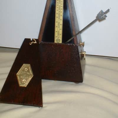 Antique Wood Bell Metronome de Maelzel by Seth Thomas Clocks Dark Walnut, Fully Restored, Brass Trim image 7
