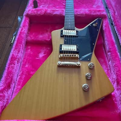 DEMO VIDEO Epiphone Limited Edition inspired by Gibson '58 Korina Explorer (US customers, tax included in shipping cost) Reissue 2022 - Antique Natural image 2