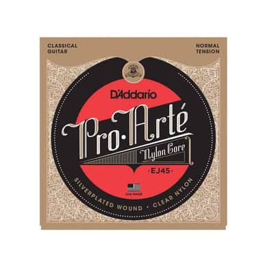 D'Addario EJ45 Pro-Arte Silverplated Wound Clear Nylon Classical Guitar Strings - Normal Tension image 1