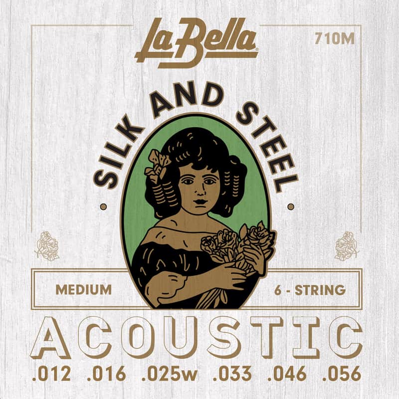 La Bella Silk & Steel Acoustic Guitar Strings; 12-56 image 1