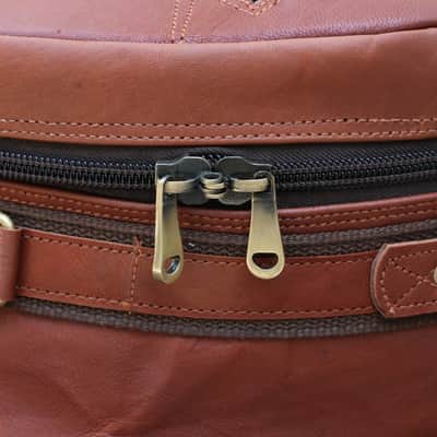 Leather Snare Drum Bag 14 x 5.5" Inch Padded Case with Shoulder Strap and Front Pocket - Brown image 4