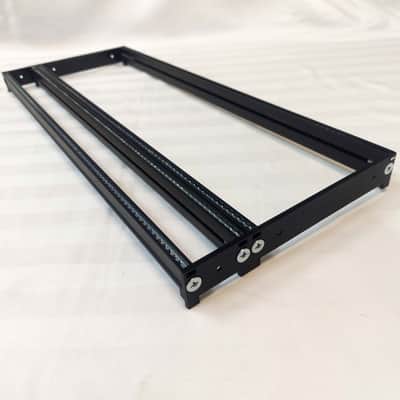 4U (3U+1U) 40HP Eurorack Rails Kit with Brackets & Threaded Inserts (Black / Silver) image 12
