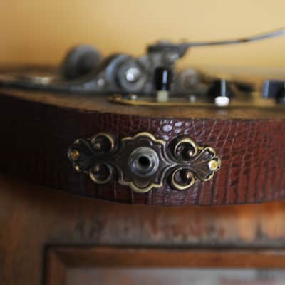 Postal Handmade Crossroads Barnwood Guitar Old Pine Body F Hole Vintage Vibrato Fender US Pickups image 12