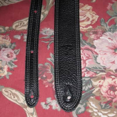 new old stock (no tags) near A+ Perri’s Leathers Ltd BM2DS Guitar Strap, 2" Reversible Black / Gray Italian Premium Leather Guitar Strap, with white double stitching, entire strap is leather padded, Adjustable Length from 42" to 56" image 22