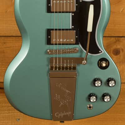 Epiphone 1964 SG Standard with Maestro Vibrola Reissue Pelham Blue image 3
