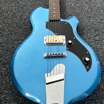 Supro 2010BM Jamesport Single Pickup Island Series Electric Guitar 2017 - Ocean Blue Metallic - Kluson tuners. image 3