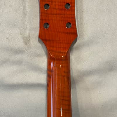 Warmoth Modern Tiltback Hombre Neck FLAME MAPLE SUNSET ORANGE GLOSS image 4